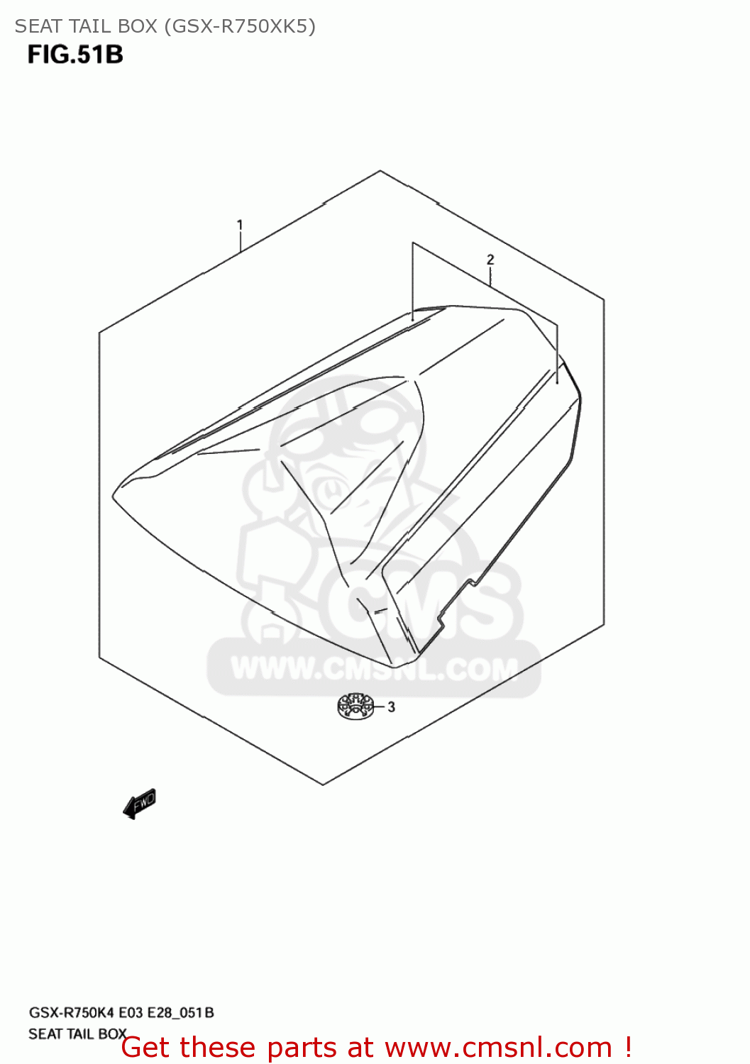 SEAT TAIL BOX (GSX-R750XK5) GSXR750 2004 (K4) USA (E03)