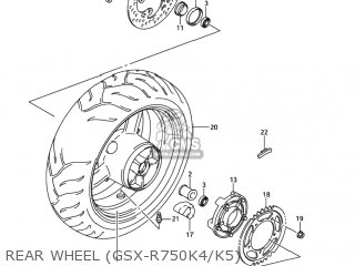 REAR WHEEL (GSX-R750K4/K5) - GSXR750 2004 (K4) USA (E03)