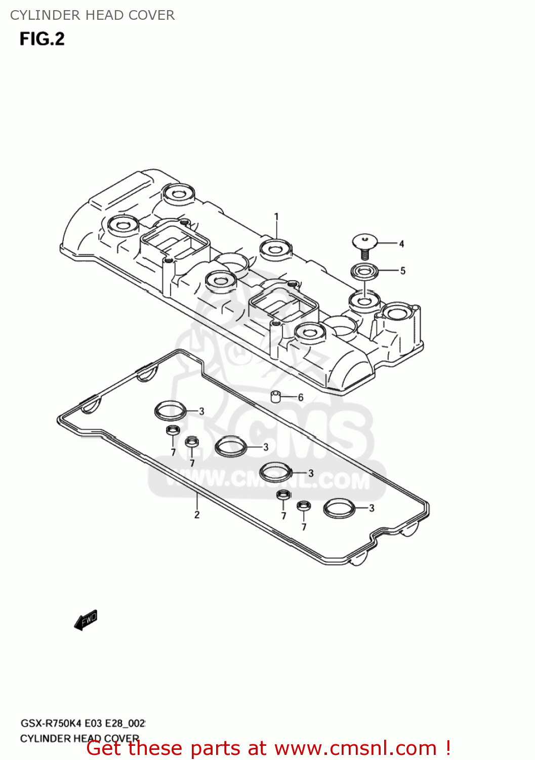 CYLINDER HEAD COVER GSXR750 2005 (K5) USA (E03)