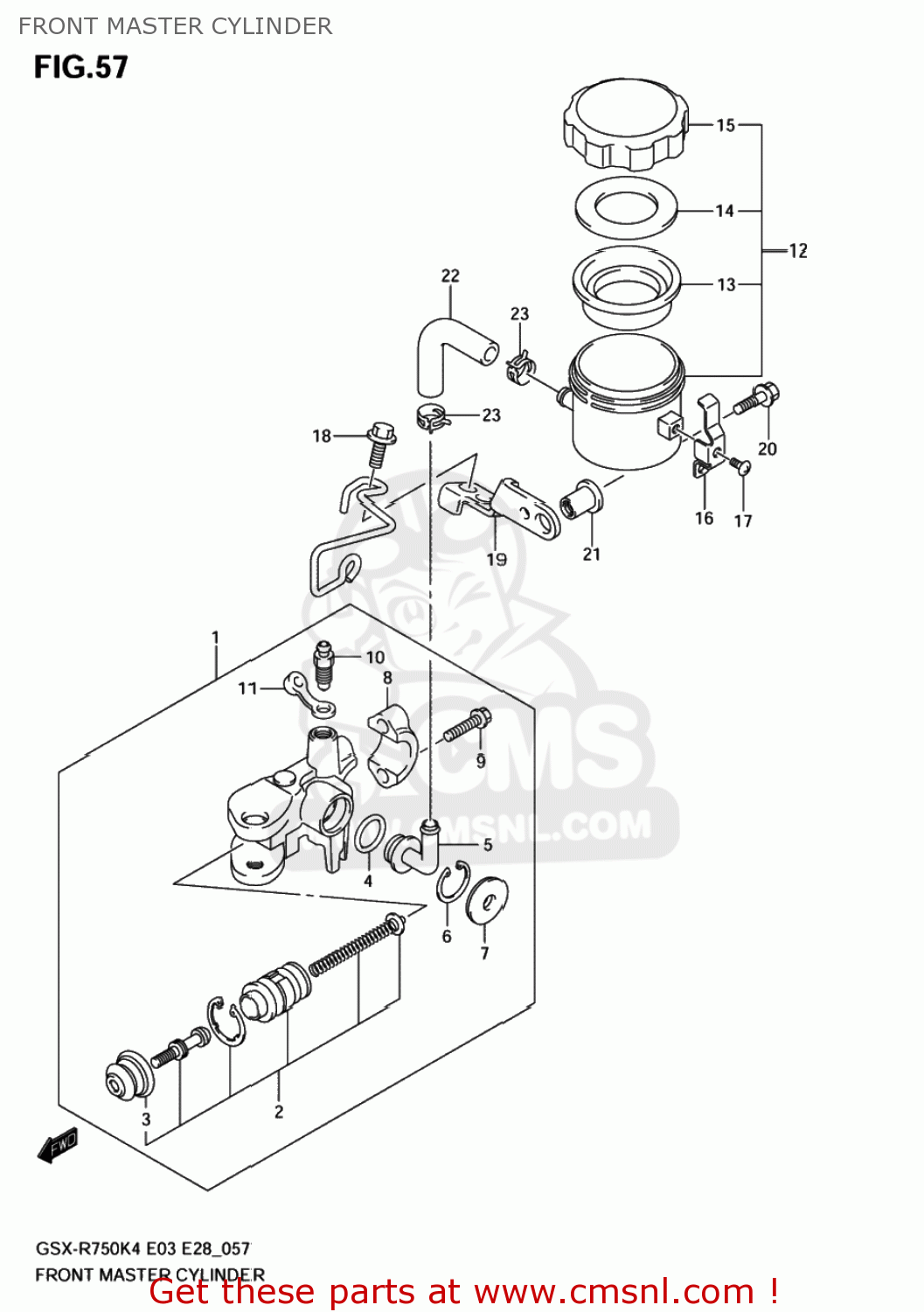 FRONT MASTER CYLINDER GSXR750 2005 (K5) USA (E03)