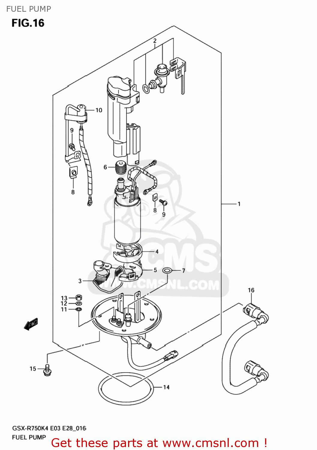 FUEL PUMP GSXR750 2005 (K5) USA (E03)