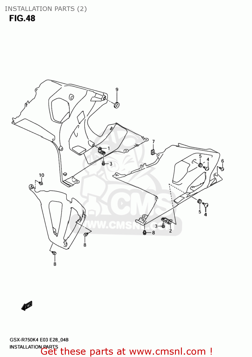 INSTALLATION PARTS (2) GSXR750 2005 (K5) USA (E03)