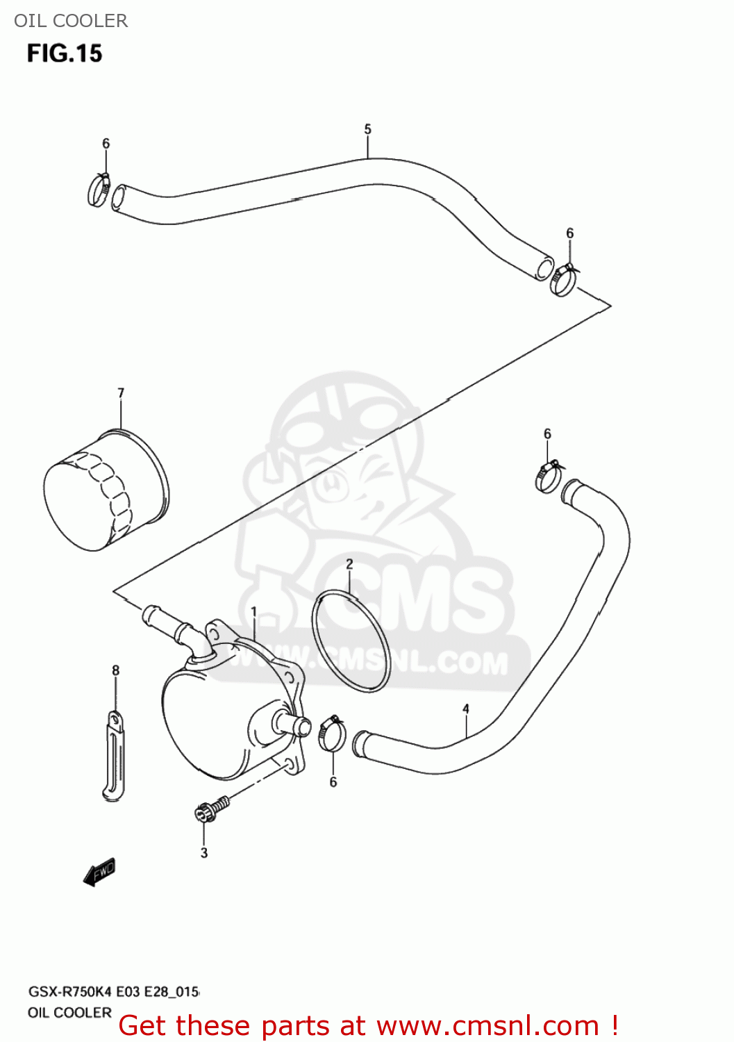 OIL COOLER GSXR750 2005 (K5) USA (E03)