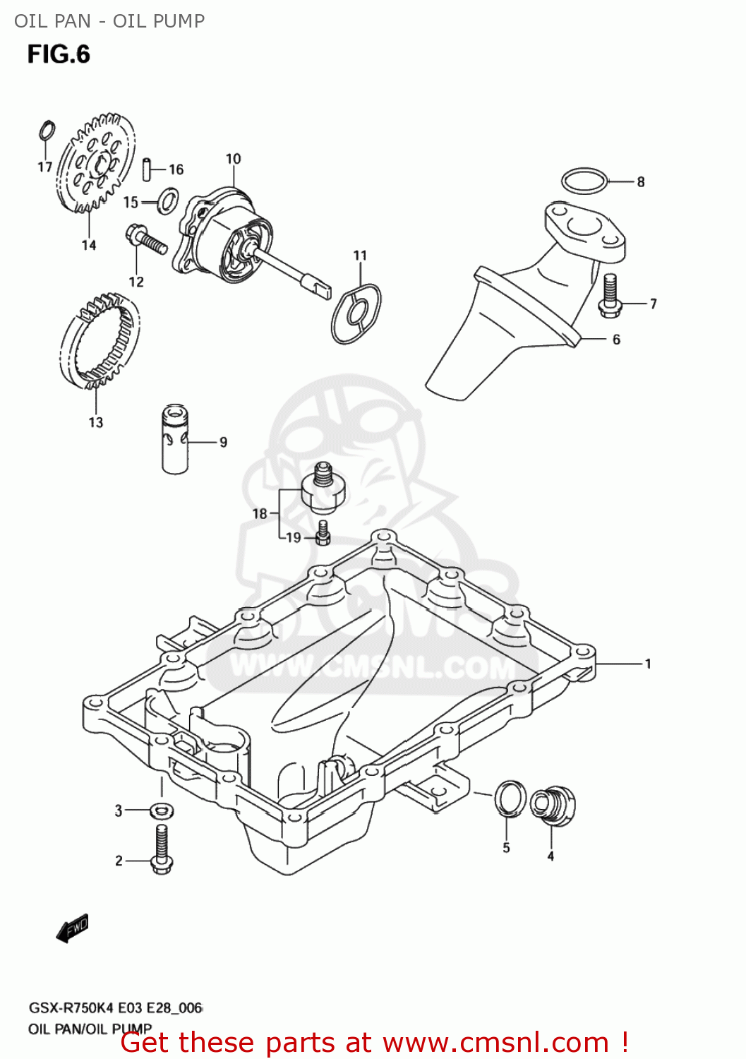 OIL PAN - OIL PUMP GSXR750 2005 (K5) USA (E03)