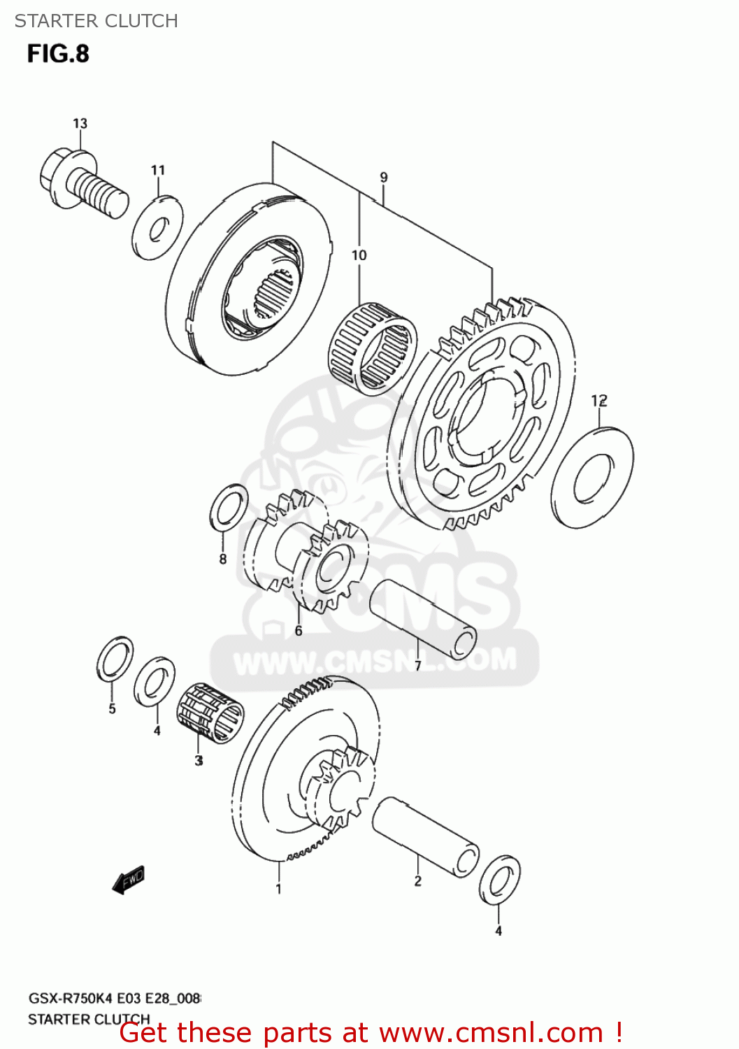STARTER CLUTCH GSXR750 2005 (K5) USA (E03)