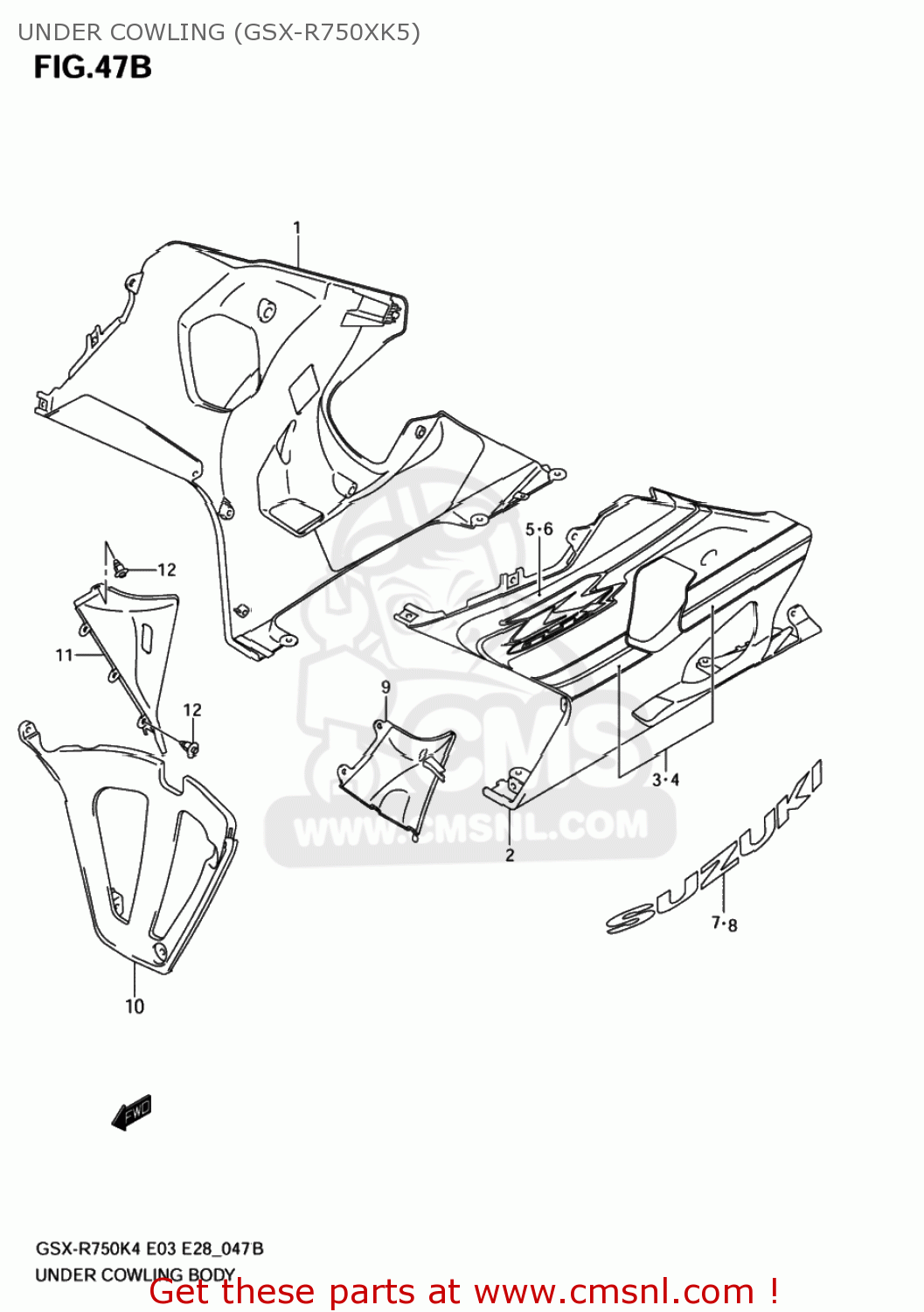UNDER COWLING (GSX-R750XK5) GSXR750 2005 (K5) USA (E03)