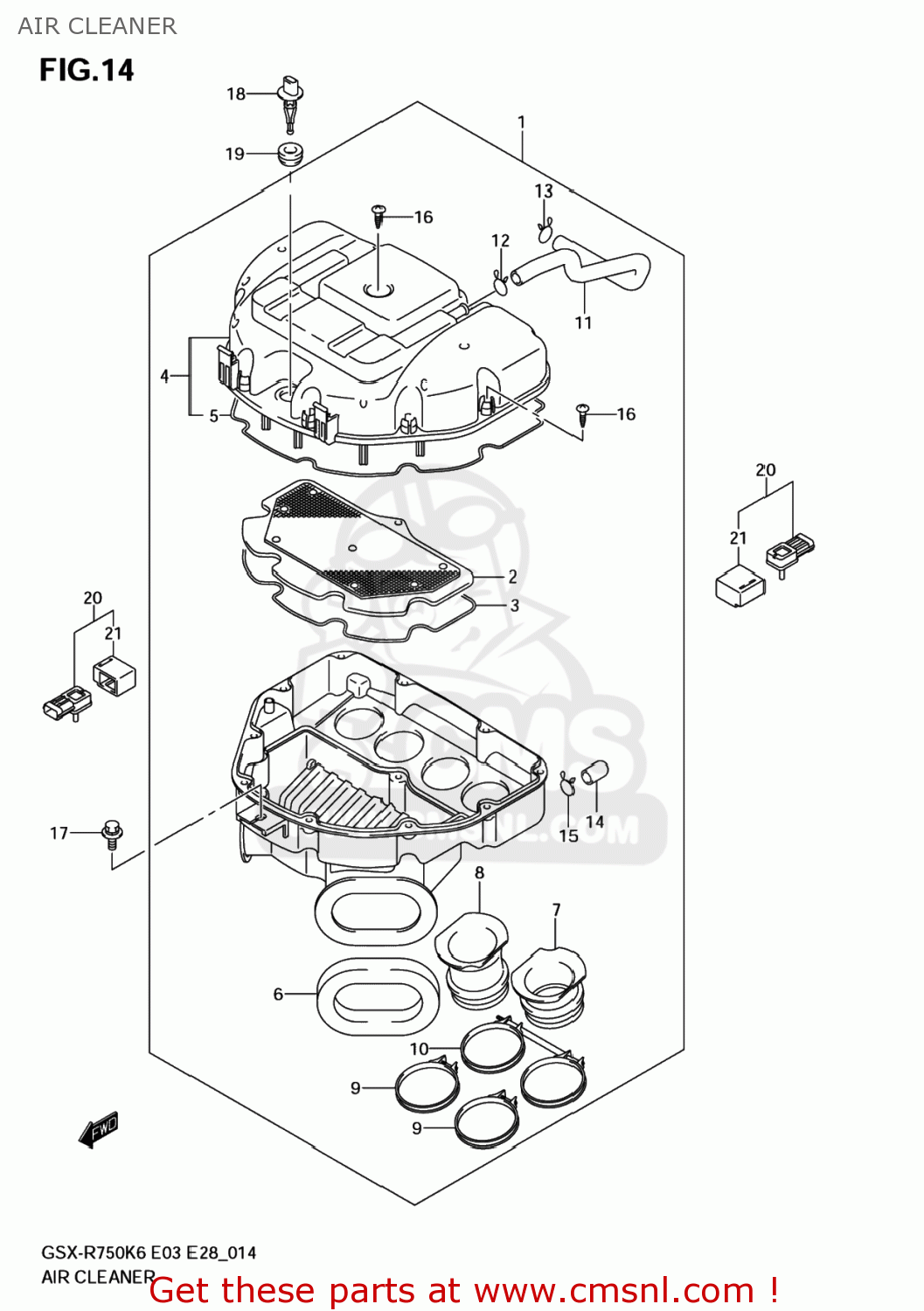 AIR CLEANER GSXR750 2006 (K6) USA (E03)