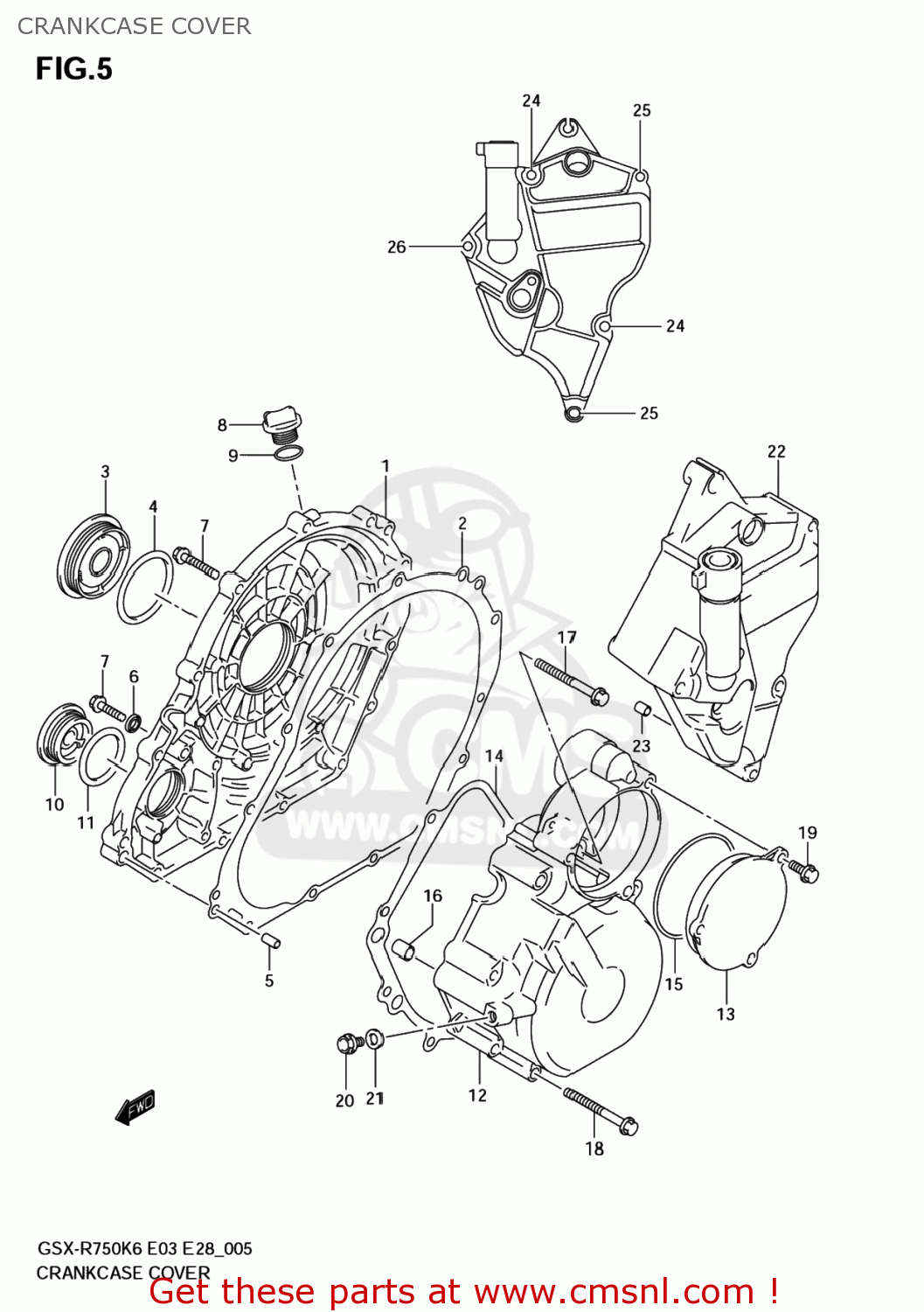 CRANKCASE COVER GSXR750 2006 (K6) USA (E03)