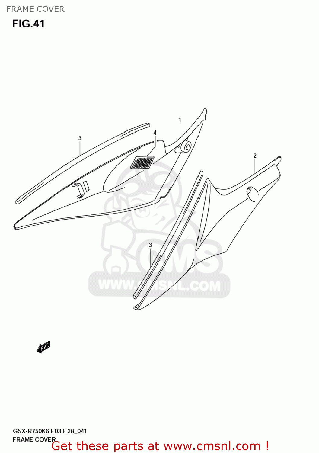 FRAME COVER GSXR750 2006 (K6) USA (E03)
