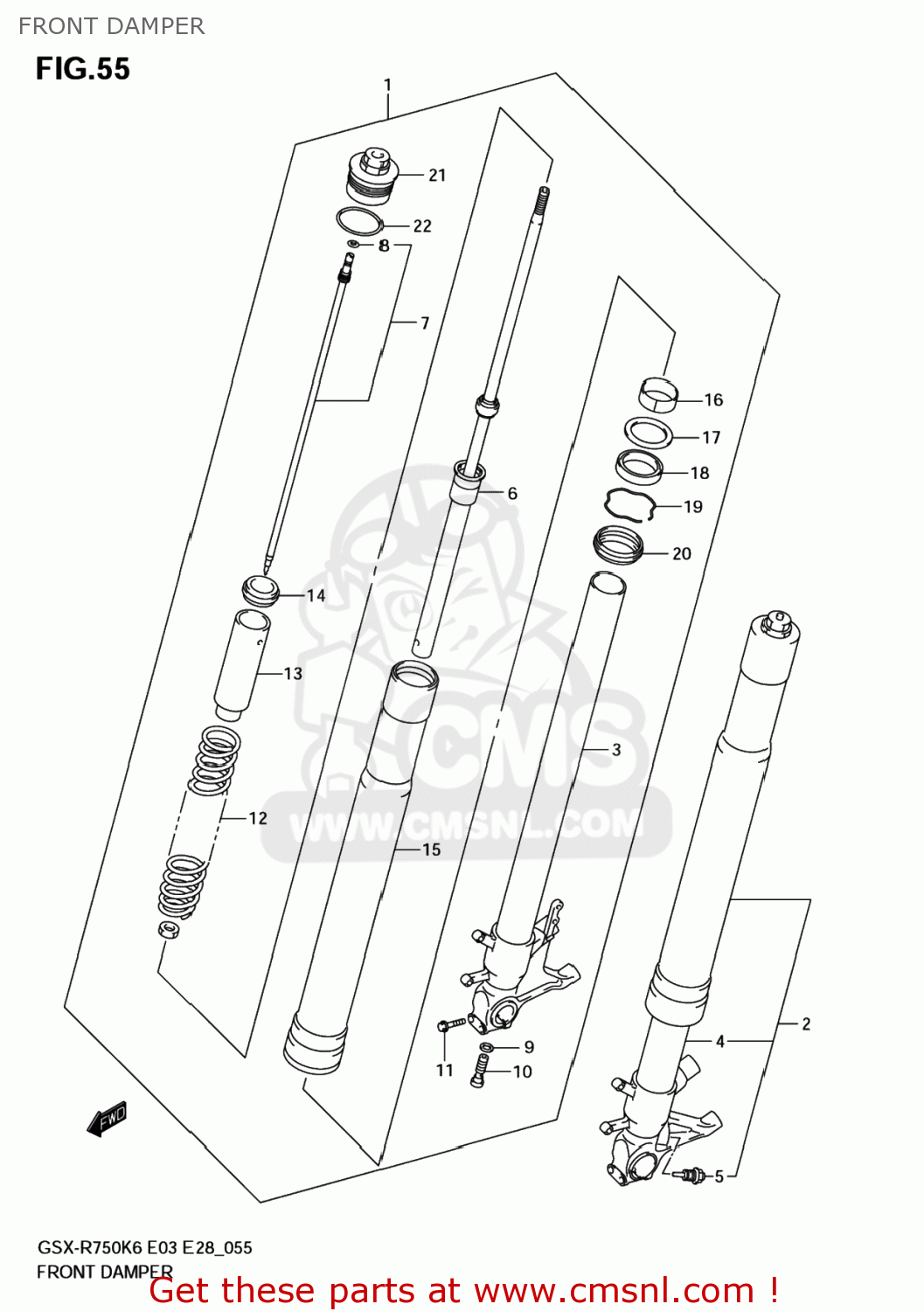 FRONT DAMPER GSXR750 2006 (K6) USA (E03)