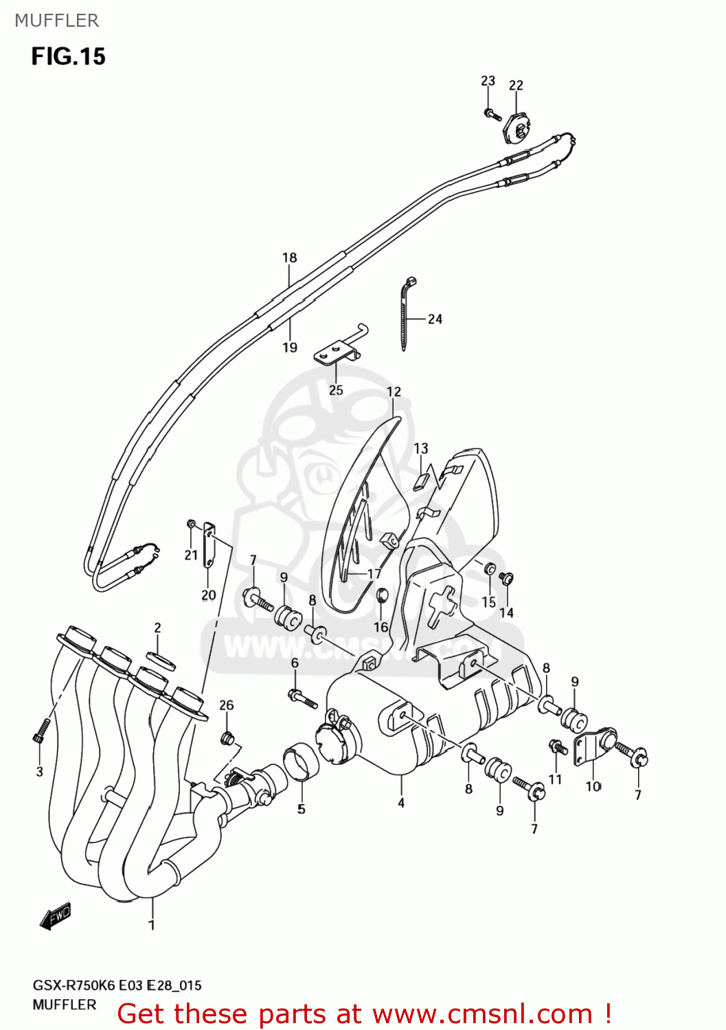 MUFFLER GSXR750 2006 (K6) USA (E03)