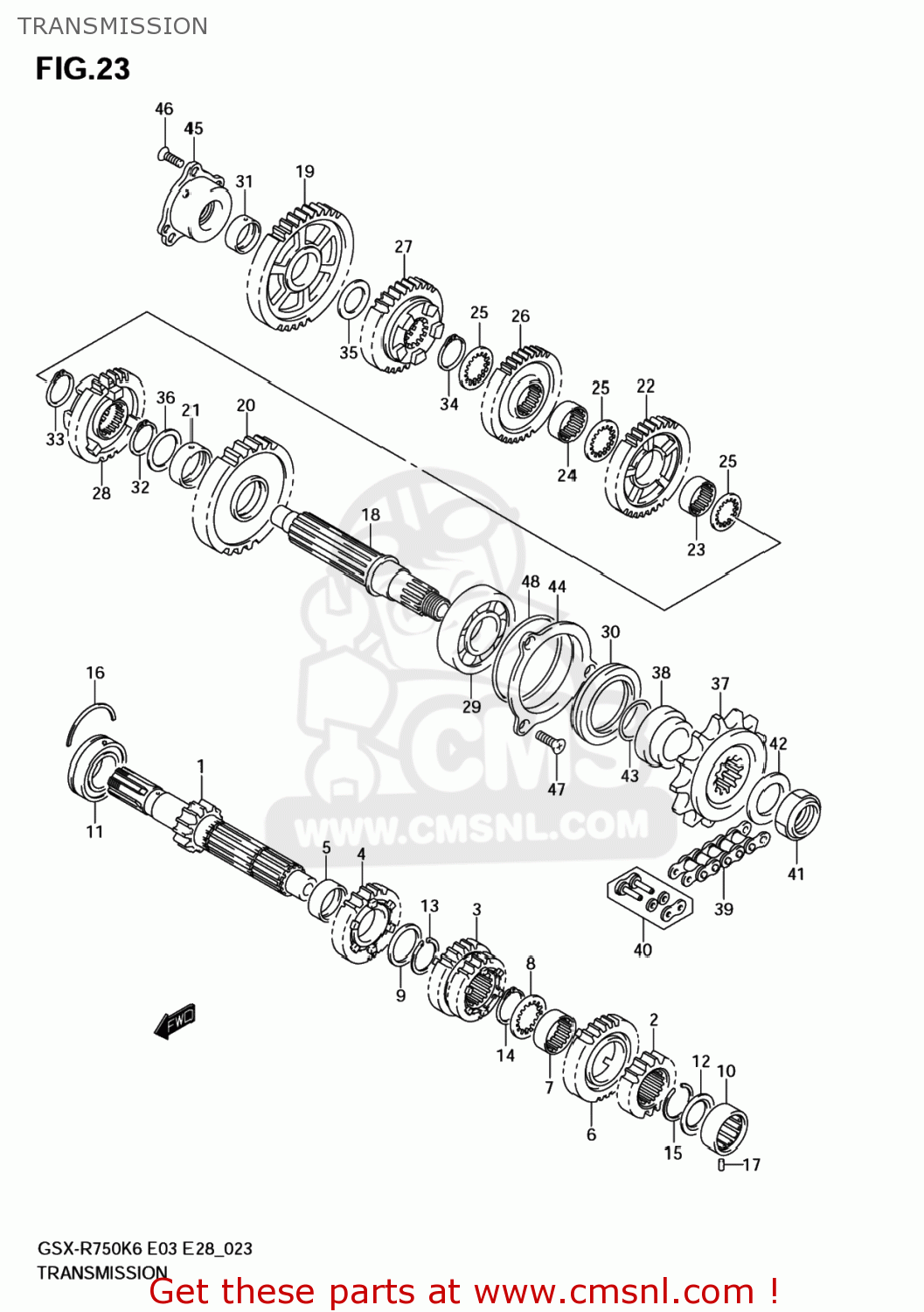 TRANSMISSION GSXR750 2006 (K6) USA (E03)