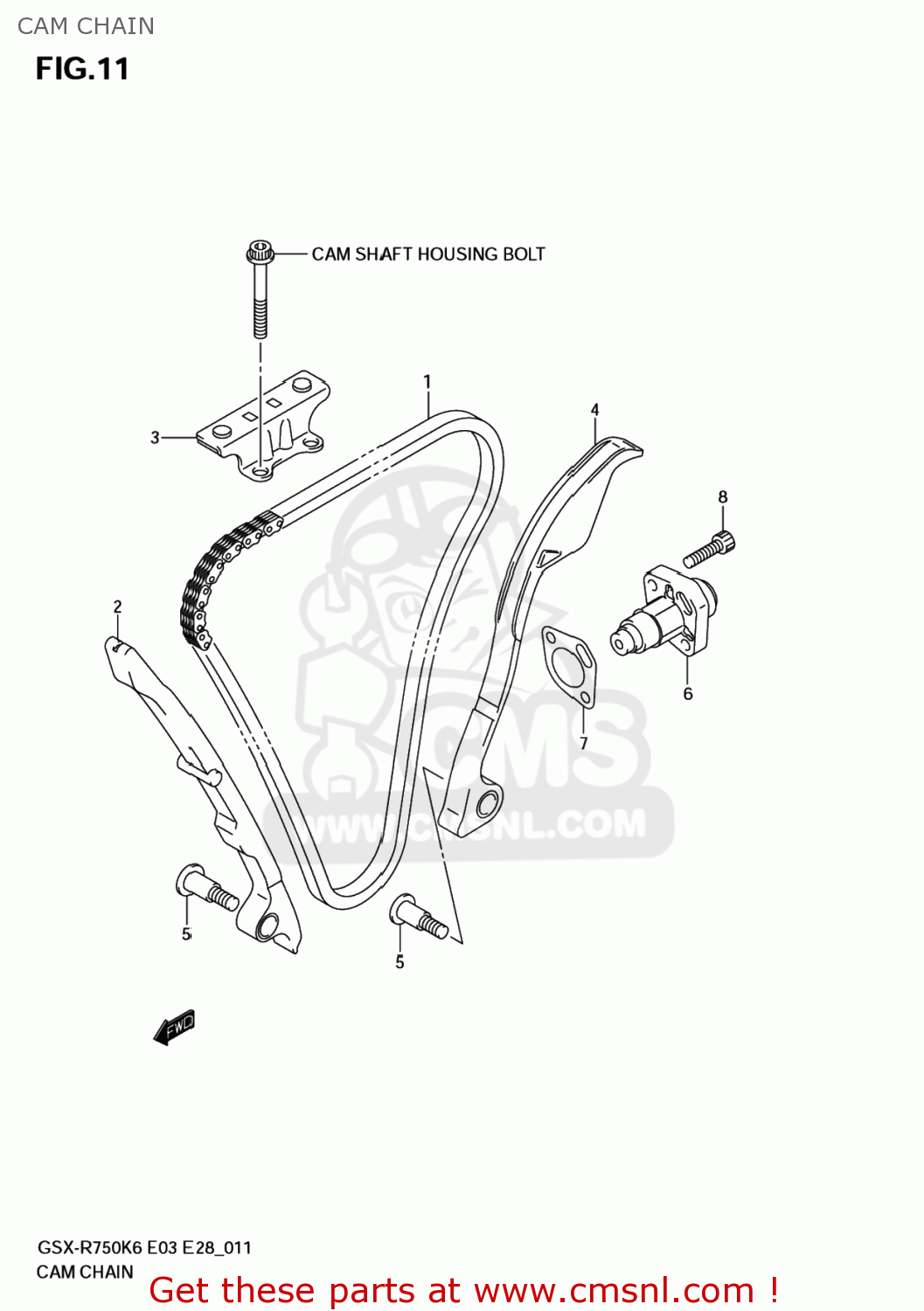 CAM CHAIN GSXR750 2007 (K7) USA (E03)