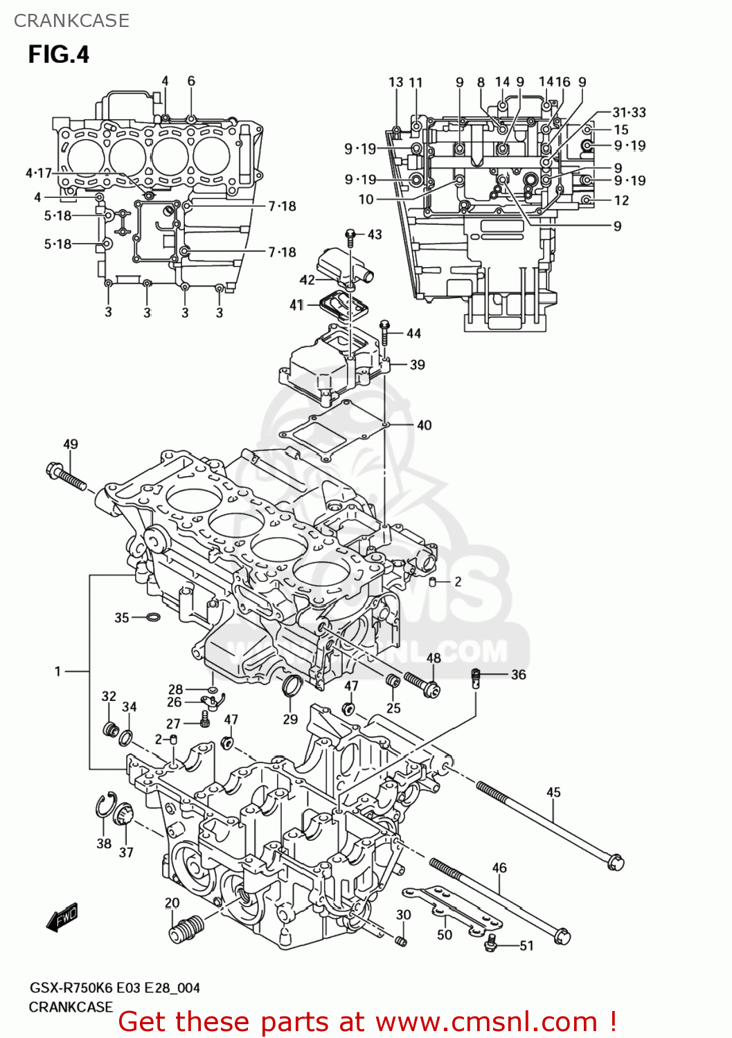 CRANKCASE GSXR750 2007 (K7) USA (E03)