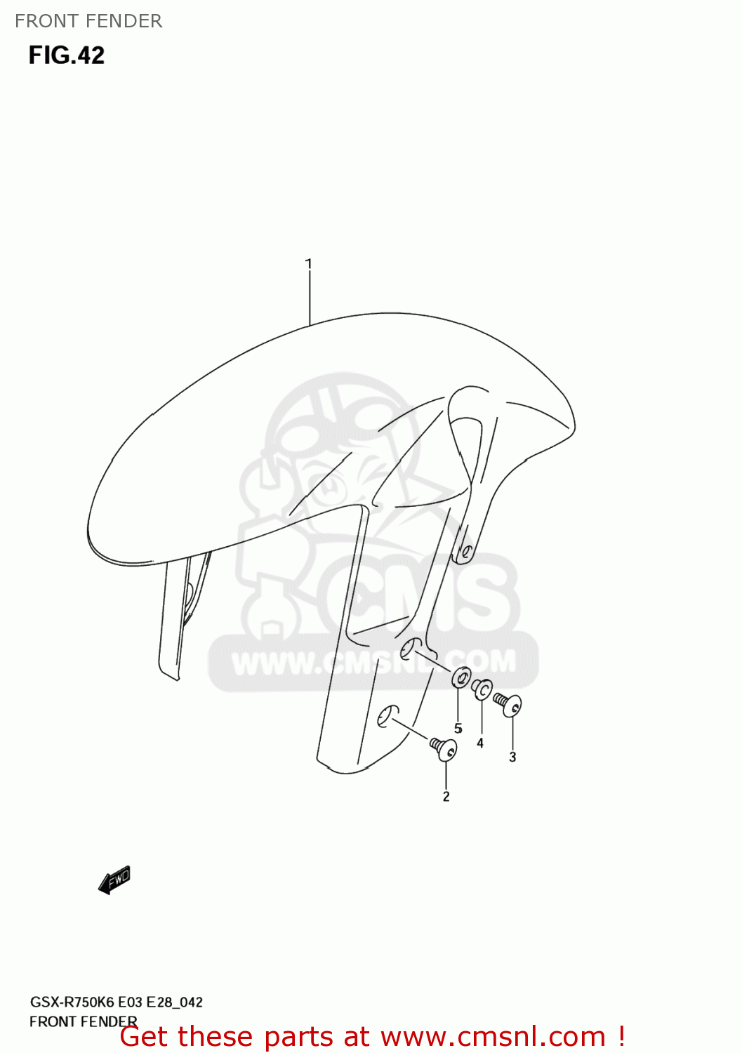 FRONT FENDER GSXR750 2007 (K7) USA (E03)