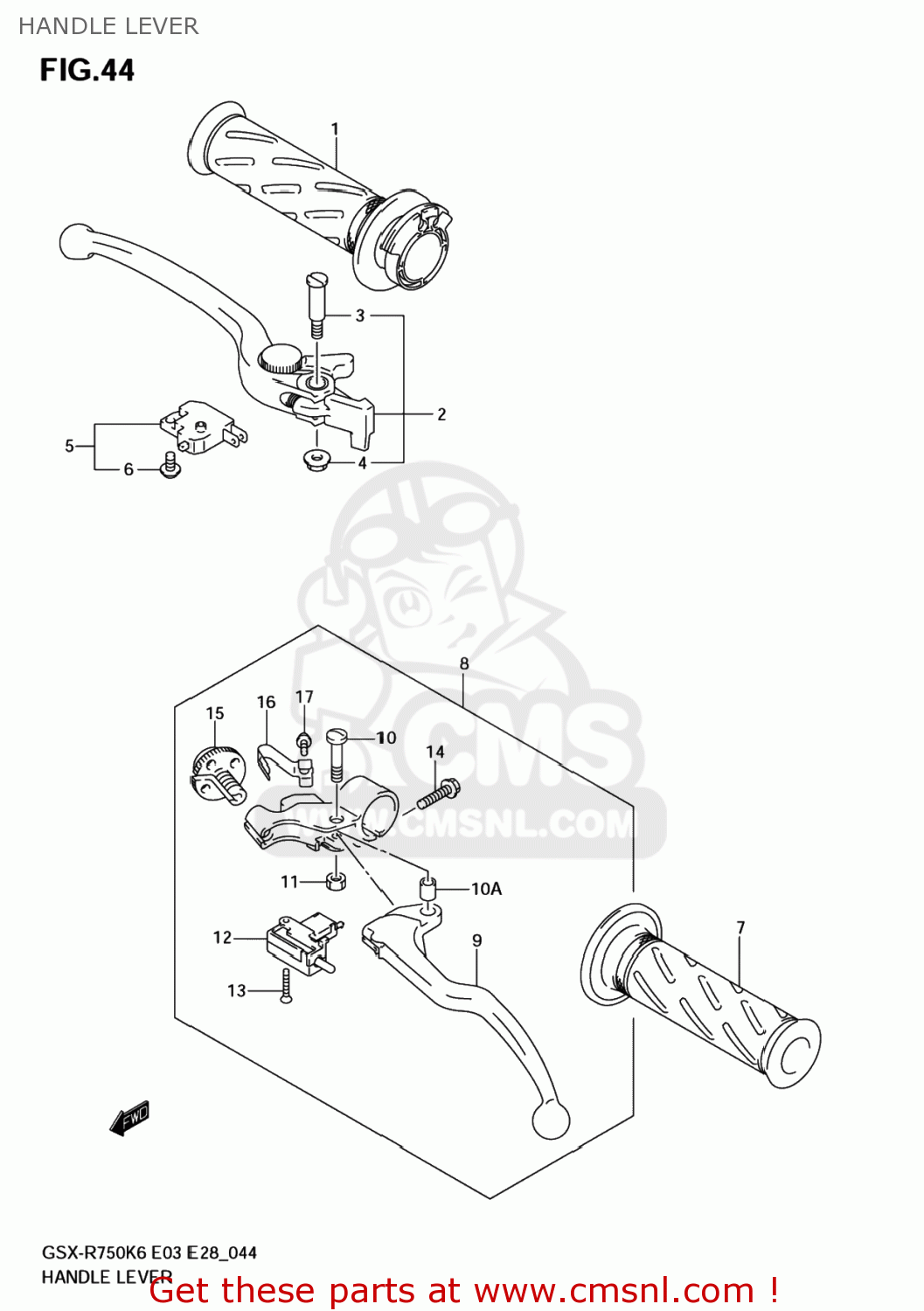 HANDLE LEVER GSXR750 2007 (K7) USA (E03)