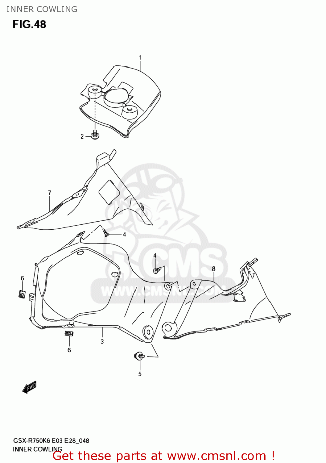 INNER COWLING GSXR750 2007 (K7) USA (E03)