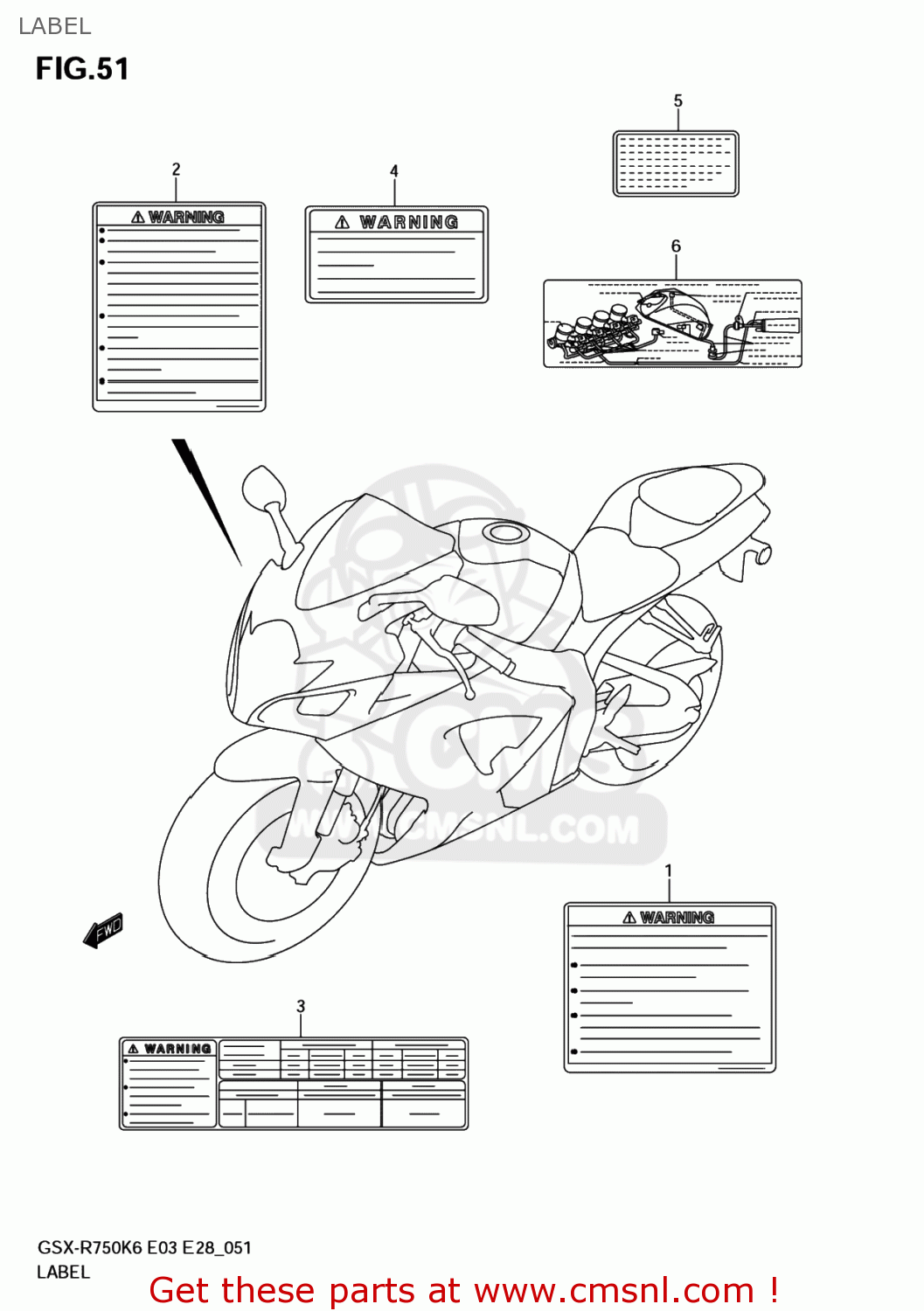 LABEL GSXR750 2007 (K7) USA (E03)