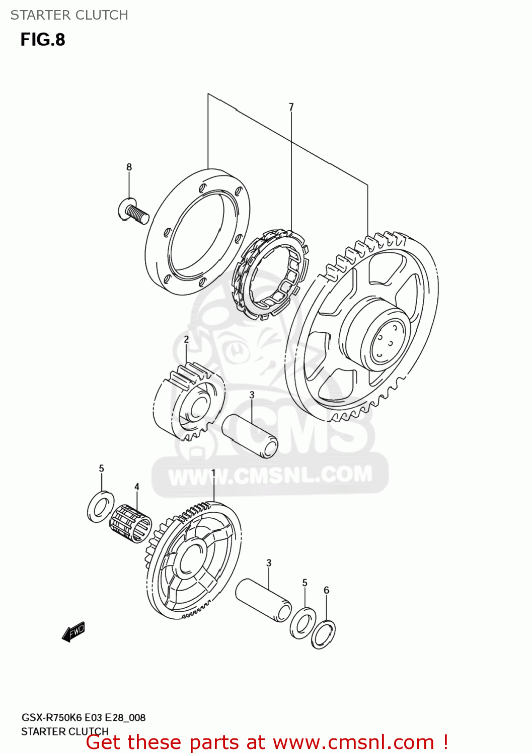 STARTER CLUTCH GSXR750 2007 (K7) USA (E03)