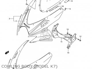 COWLING BODY (MODEL K7) - GSXR750 2007 (K7) USA (E03)