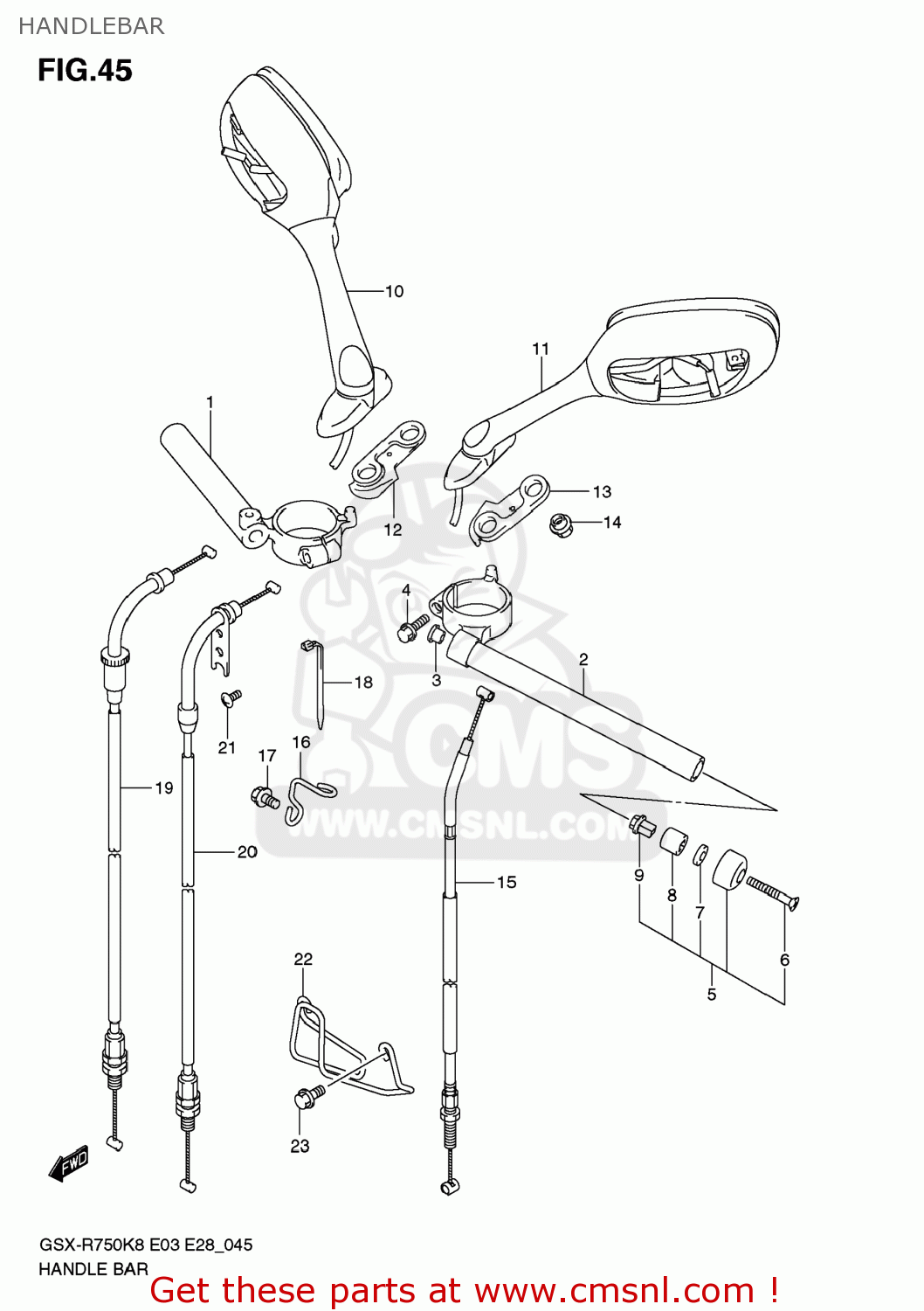 HANDLEBAR GSXR750 2008 (K8) USA (E03)