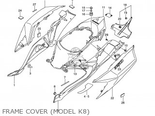 FRAME COVER (MODEL K8) - GSXR750 2008 (K8) USA (E03)