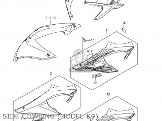 SIDE COWLING (MODEL K9) - GSXR750 2008 (K8) USA (E03)
