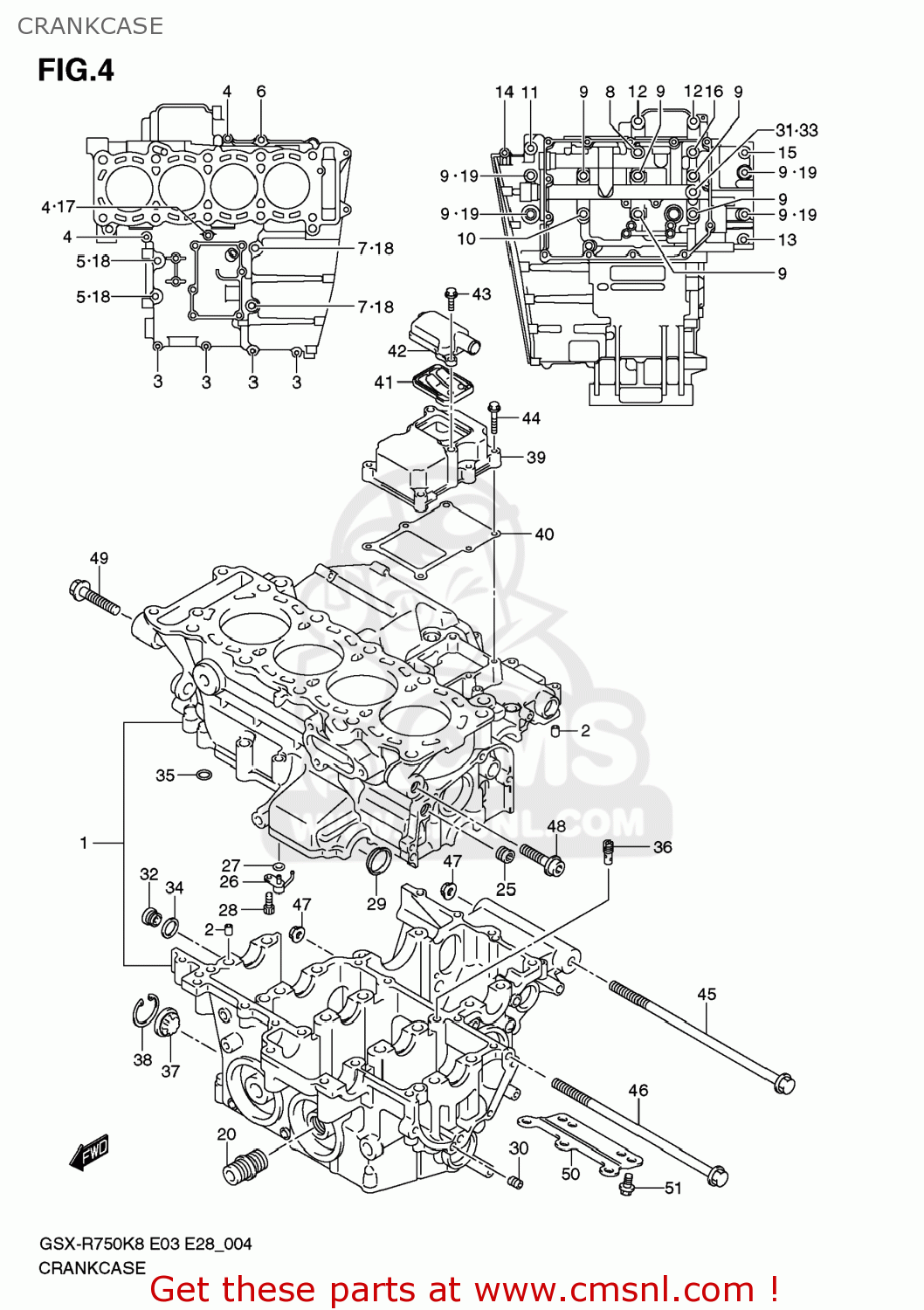 CRANKCASE GSXR750 2009 (K9) USA (E03)