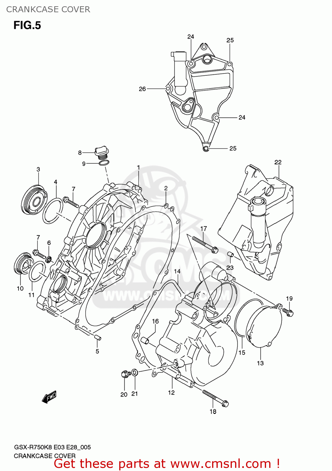 CRANKCASE COVER GSXR750 2009 (K9) USA (E03)