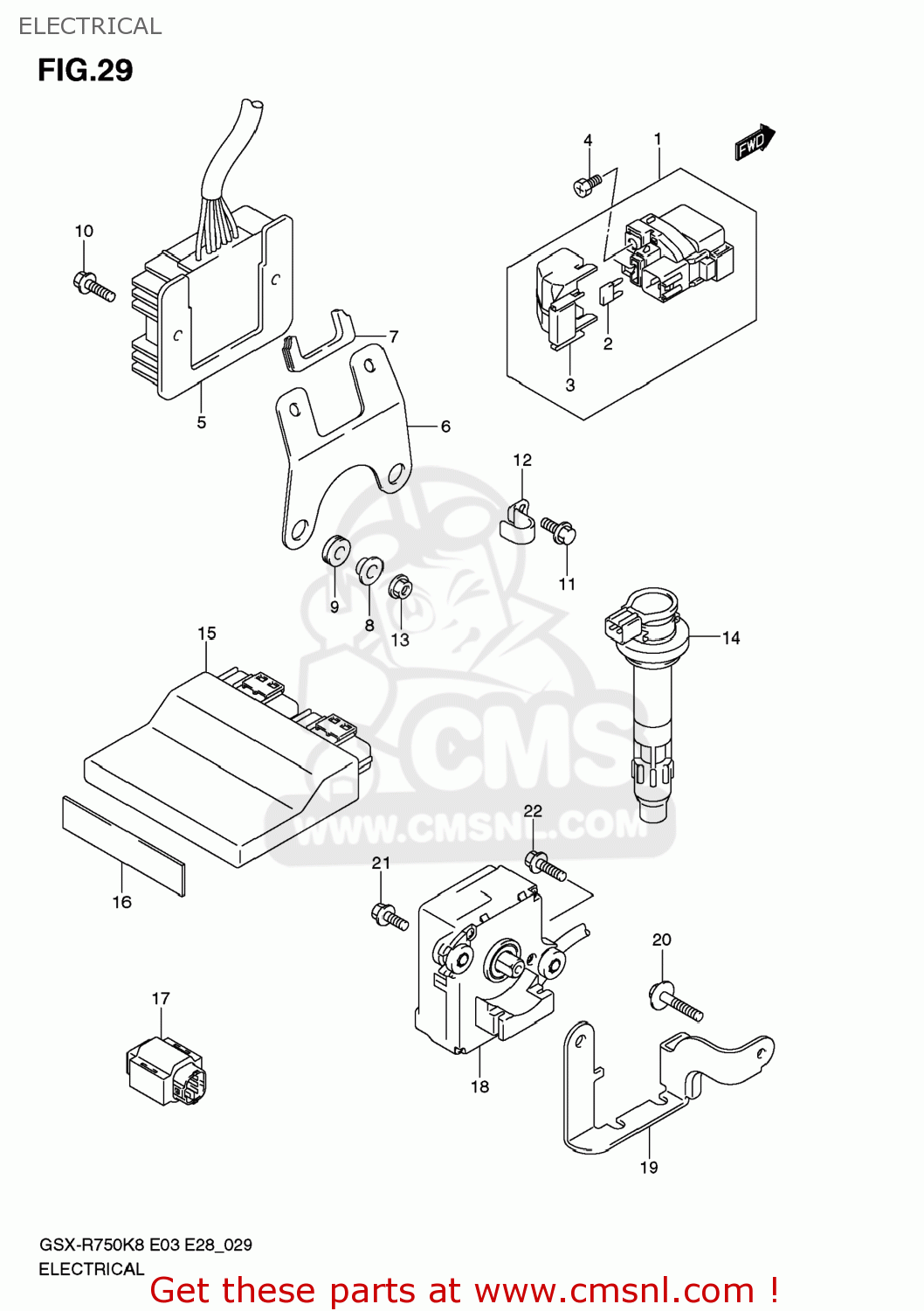 ELECTRICAL GSXR750 2009 (K9) USA (E03)