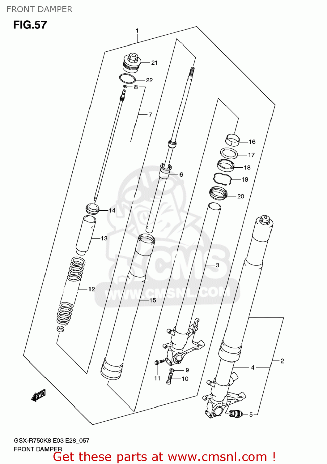FRONT DAMPER GSXR750 2009 (K9) USA (E03)