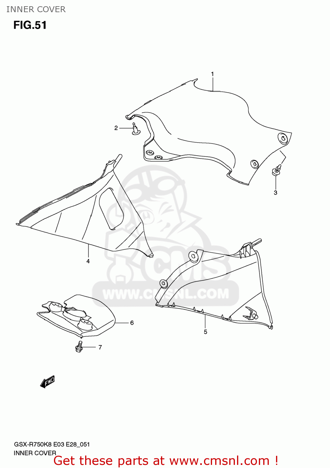 INNER COVER GSXR750 2009 (K9) USA (E03)