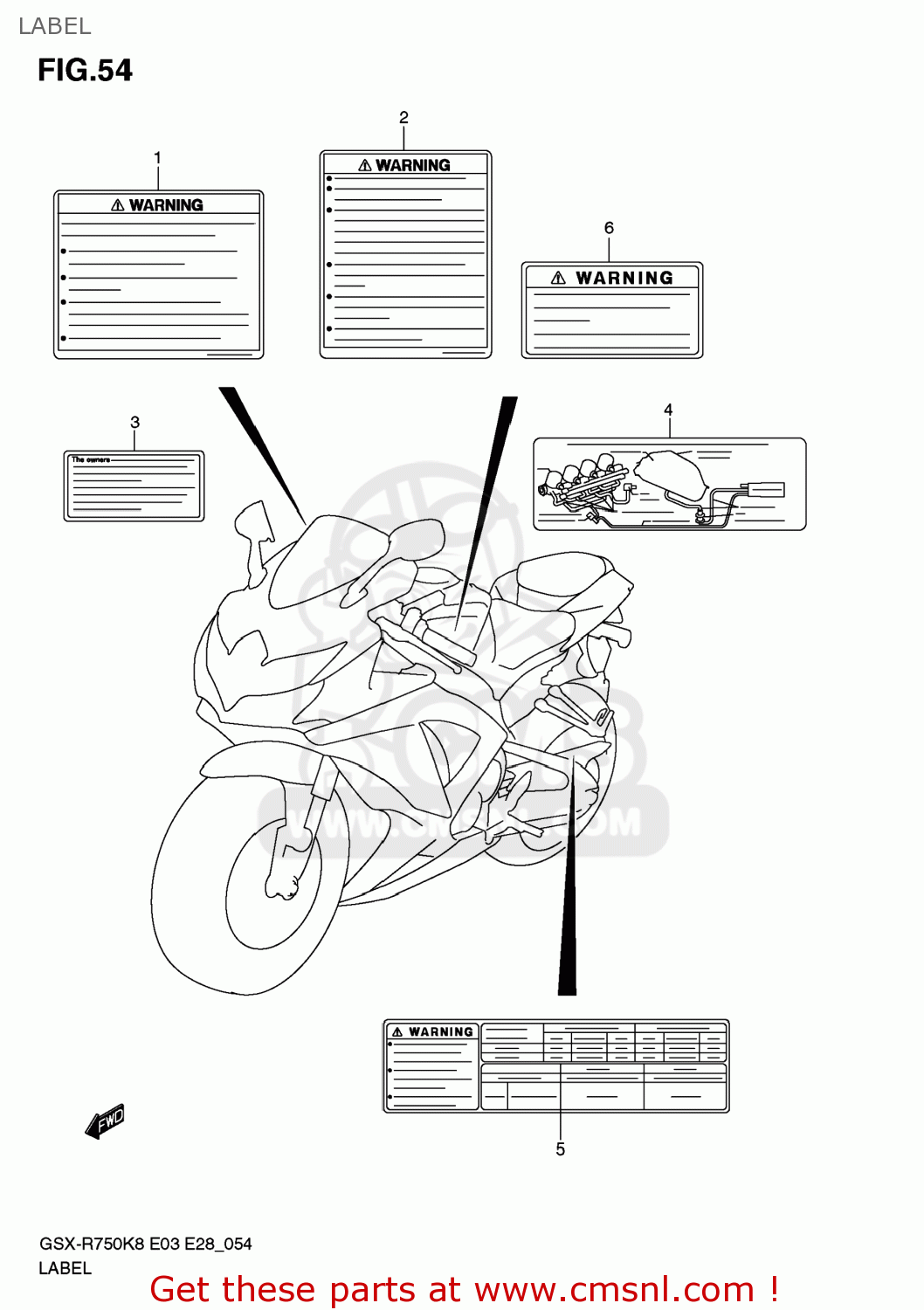 LABEL GSXR750 2009 (K9) USA (E03)
