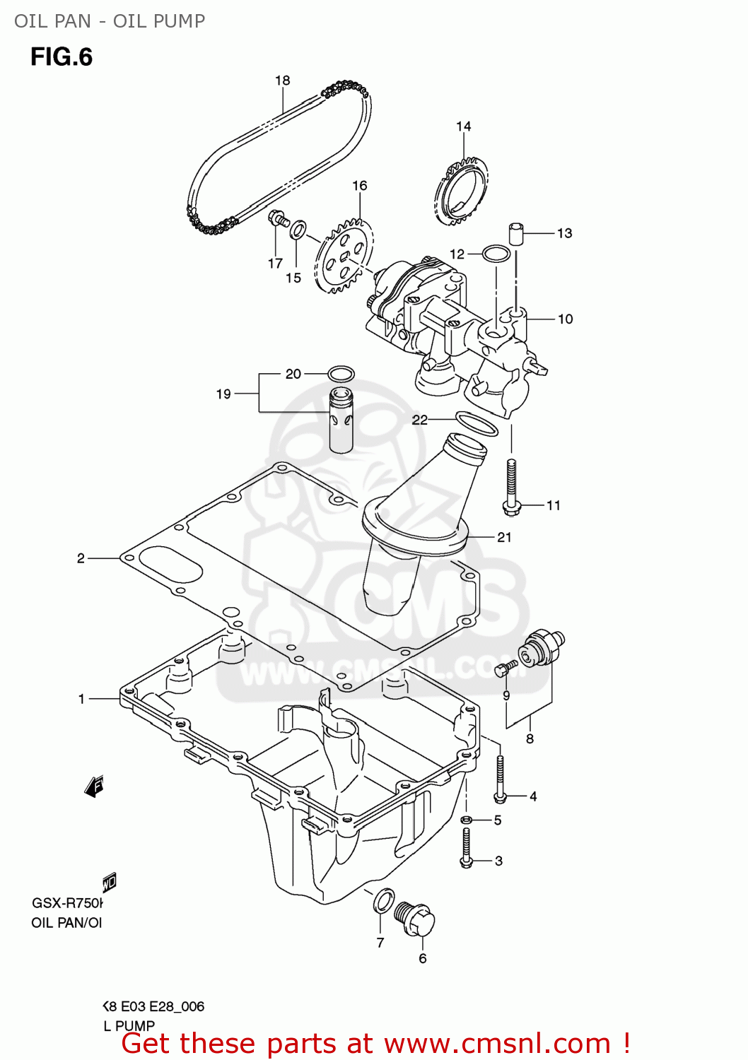 OIL PAN - OIL PUMP GSXR750 2009 (K9) USA (E03)