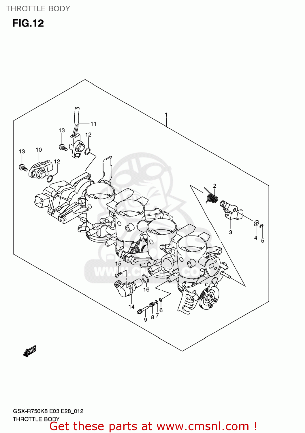 THROTTLE BODY GSXR750 2009 (K9) USA (E03)
