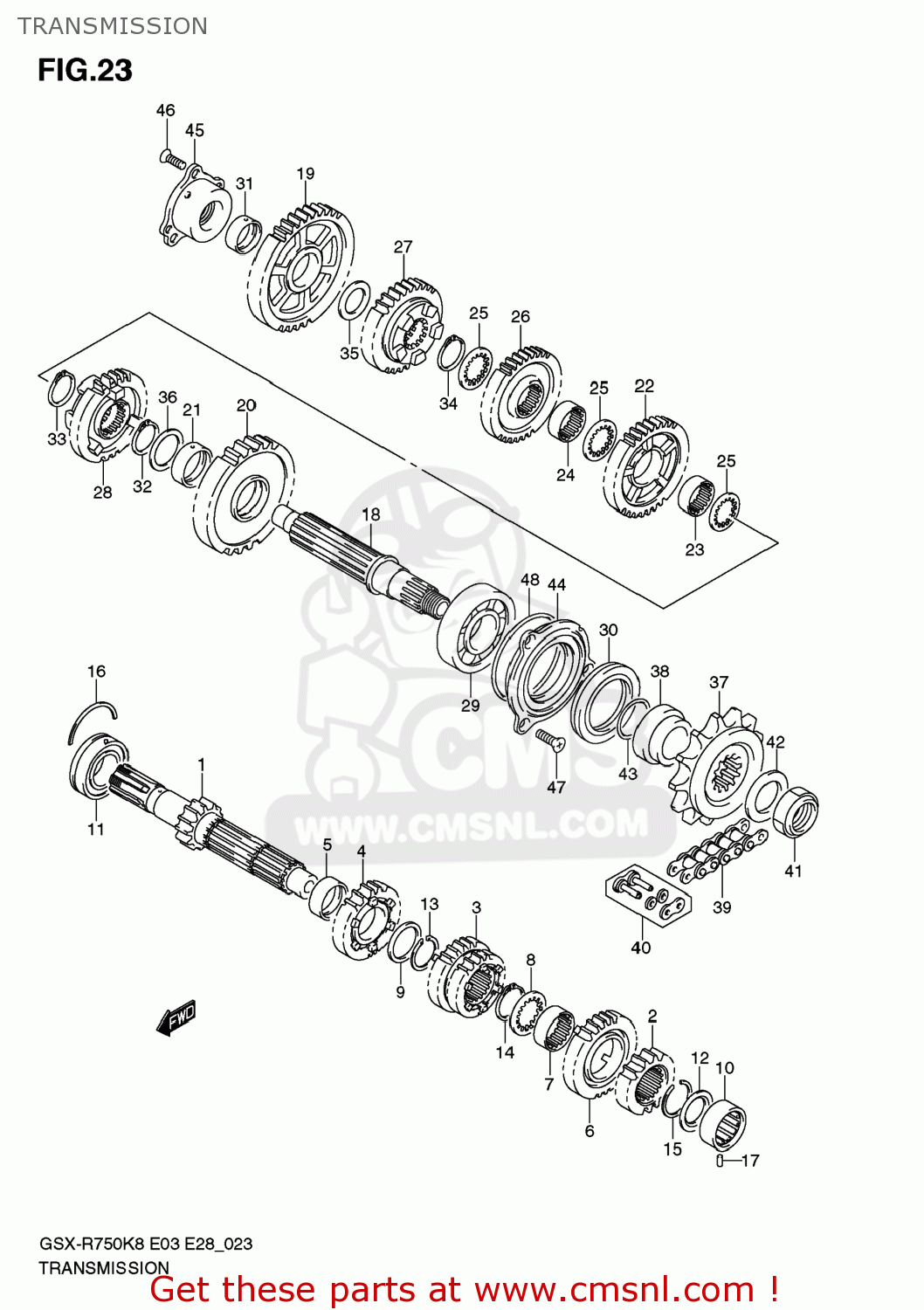 TRANSMISSION GSXR750 2009 (K9) USA (E03)
