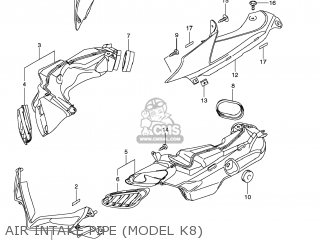 AIR INTAKE PIPE (MODEL K8) - GSXR750 2009 (K9) USA (E03)
