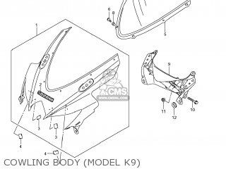COWLING BODY (MODEL K9) - GSXR750 2009 (K9) USA (E03)