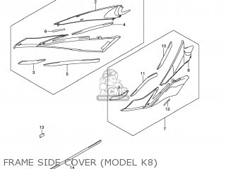 FRAME SIDE COVER (MODEL K8) - GSXR750 2009 (K9) USA (E03)