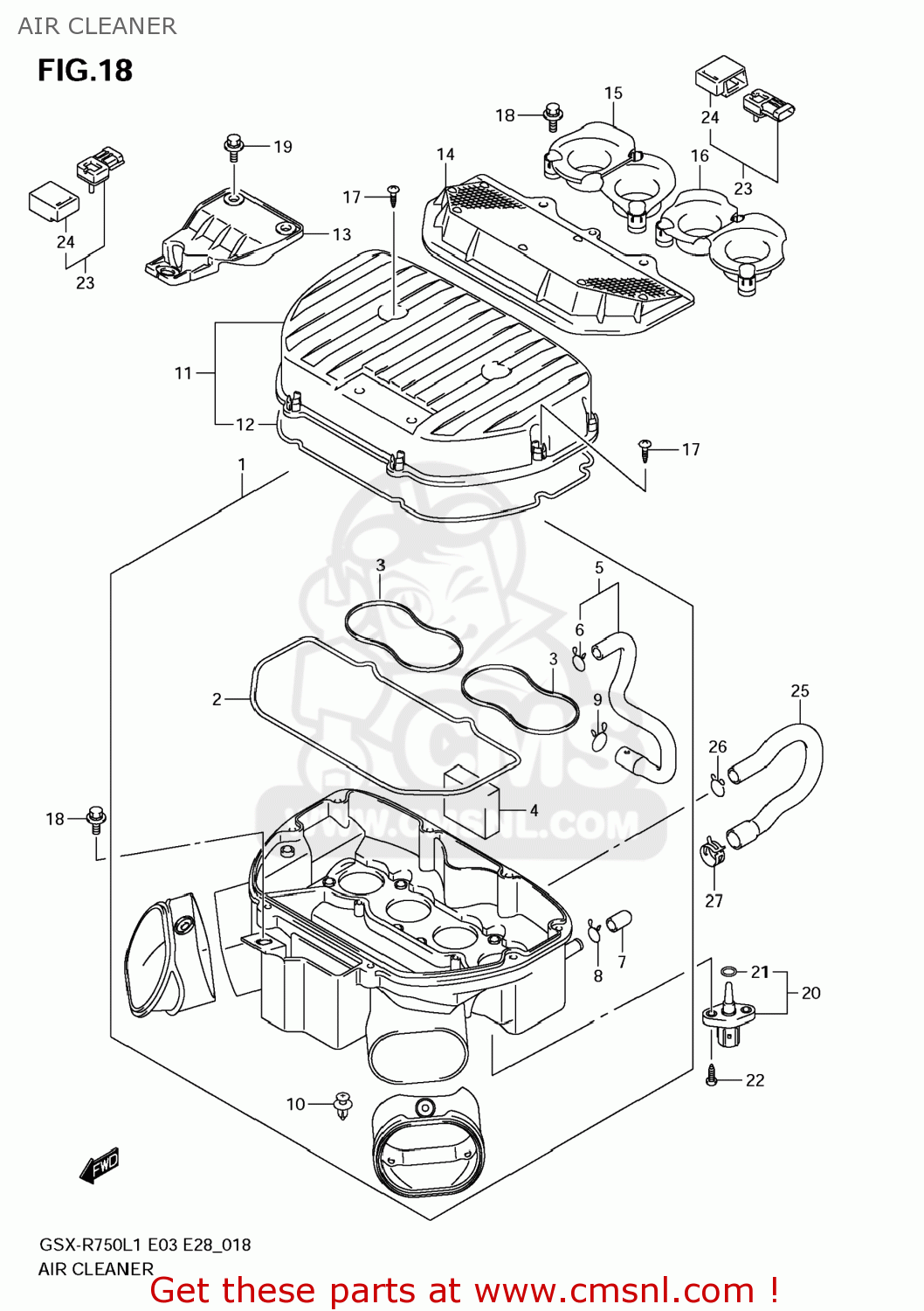 AIR CLEANER GSXR750 2011 (L1) USA (E03)