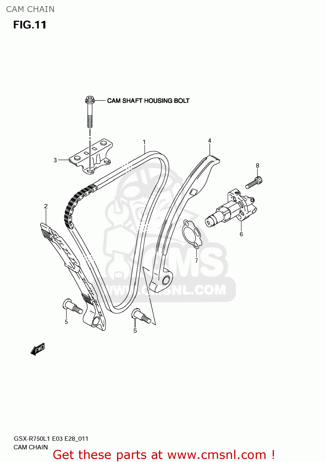 CAM CHAIN GSXR750 2011 (L1) USA (E03)