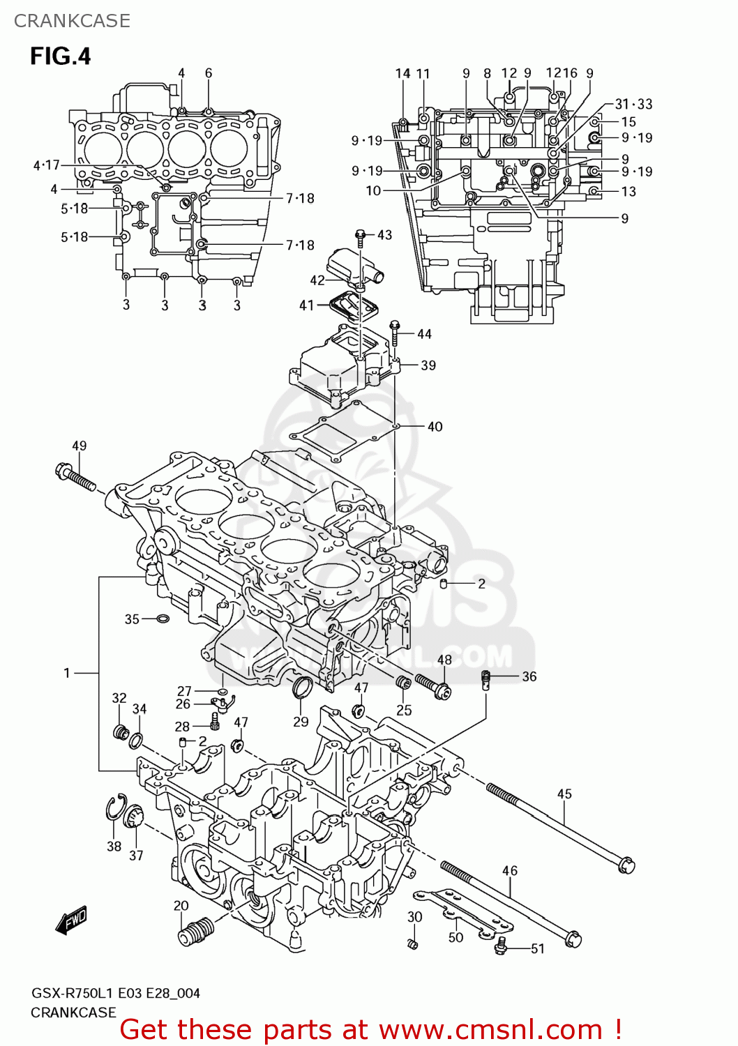 CRANKCASE GSXR750 2011 (L1) USA (E03)
