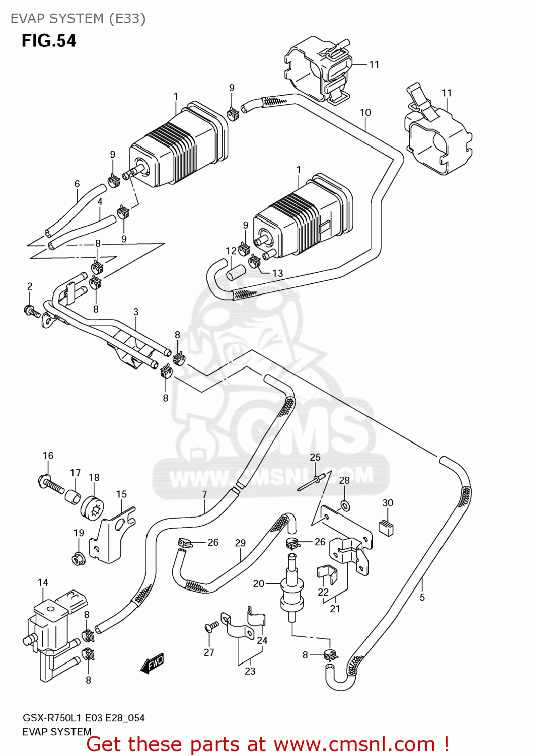 EVAP SYSTEM (E33) GSXR750 2011 (L1) USA (E03)
