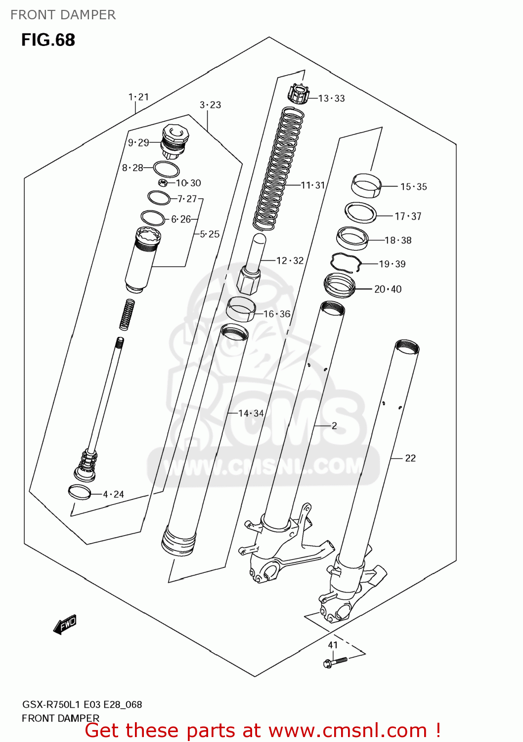 FRONT DAMPER GSXR750 2011 (L1) USA (E03)