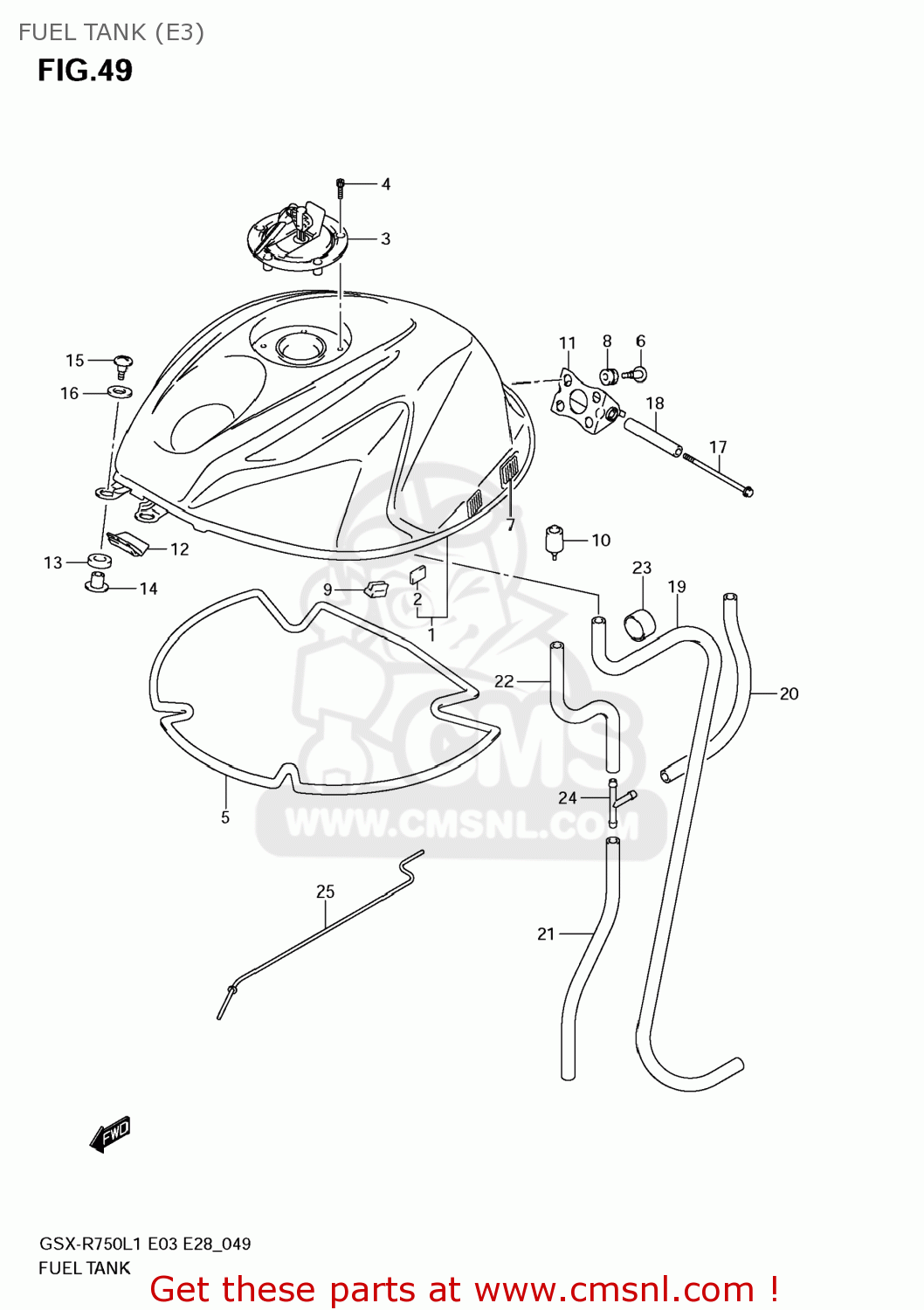 FUEL TANK (E3) GSXR750 2011 (L1) USA (E03)