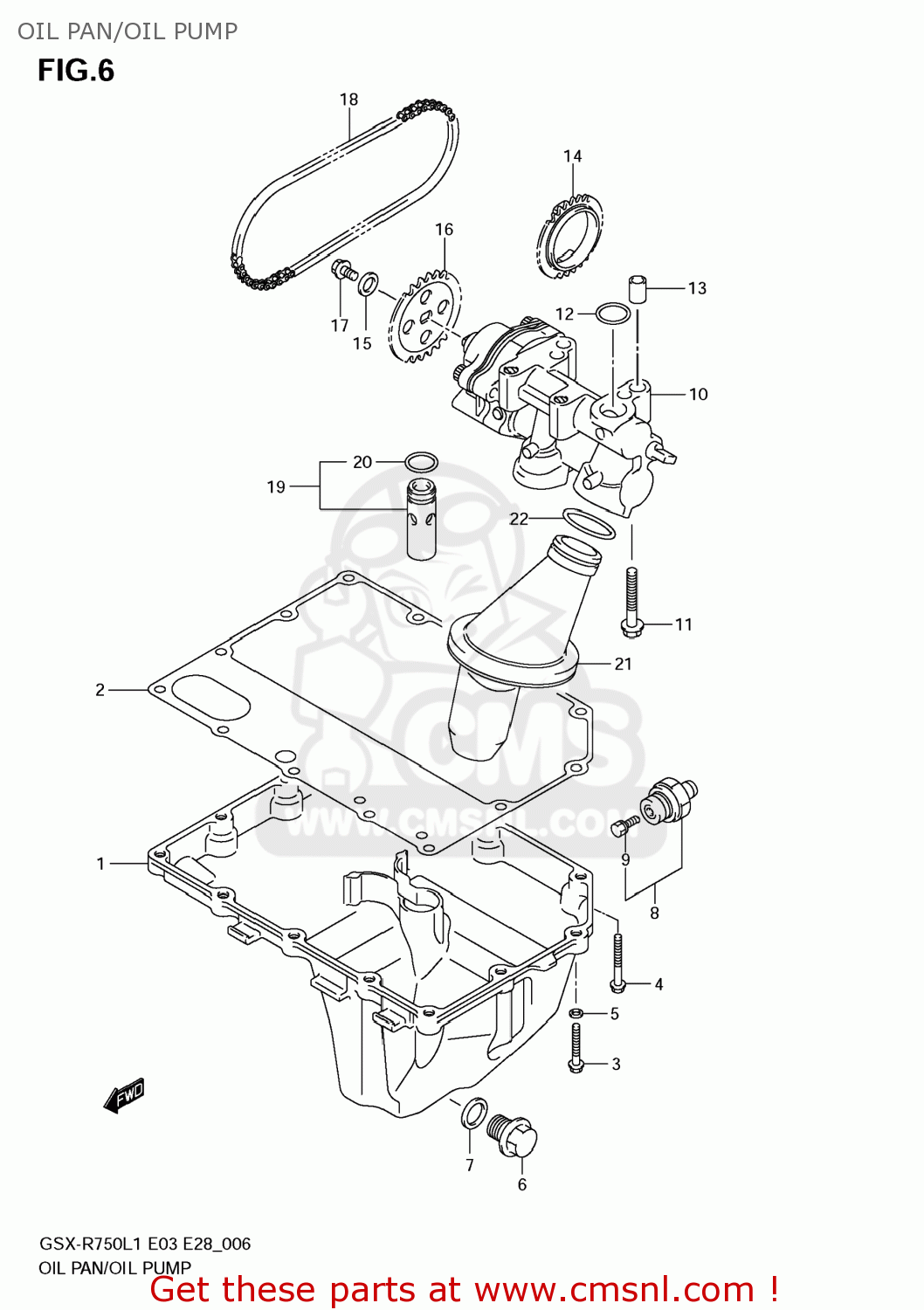 OIL PAN/OIL PUMP GSXR750 2011 (L1) USA (E03)