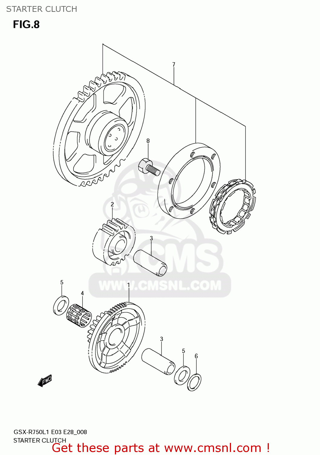 STARTER CLUTCH GSXR750 2011 (L1) USA (E03)
