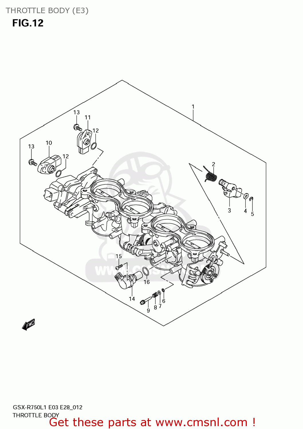 THROTTLE BODY (E3) GSXR750 2011 (L1) USA (E03)