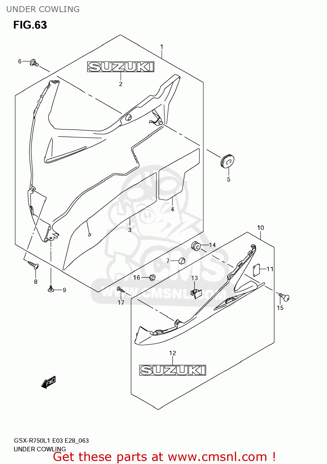 UNDER COWLING GSXR750 2011 (L1) USA (E03)