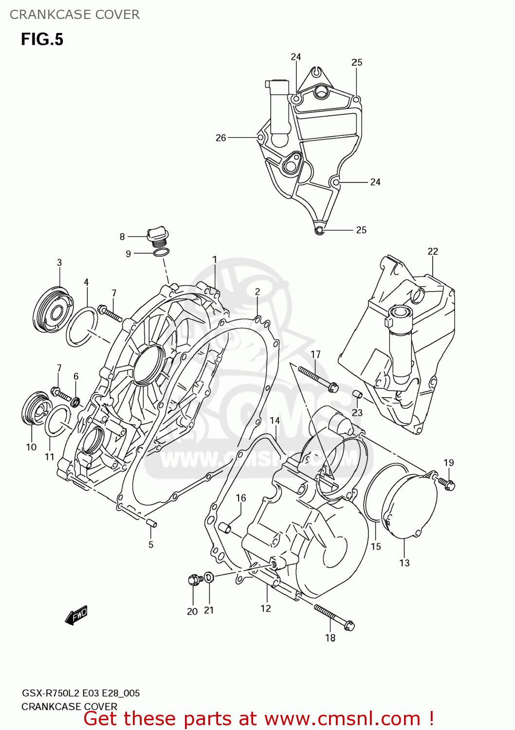 CRANKCASE COVER GSXR750 2012 (L2) USA (E03)